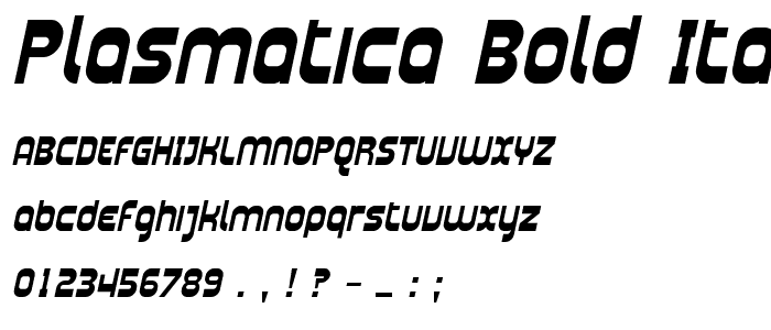 Plasmatica Bold Italic font